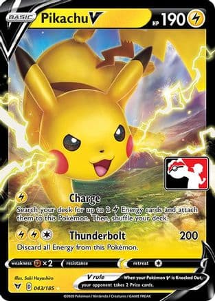 Pikachu V - 043/185 — Prize Pack Series Cards Pokémon TCG card by Saki Hayashiro