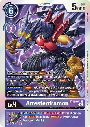 Arresterdramon (Box Topper) — Across Time Digimon Card Game card by Akiyoshi Hongō, Toei Animation