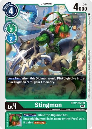 Stingmon — Across Time Digimon Card Game card by Spareribs