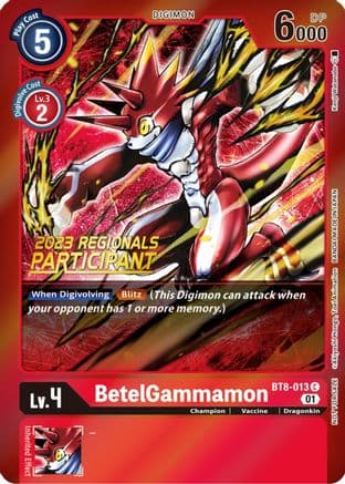 BetelGammamon (2023 Regionals Participant) — New Awakening Digimon Card Game card by Kōji Wakamatsu