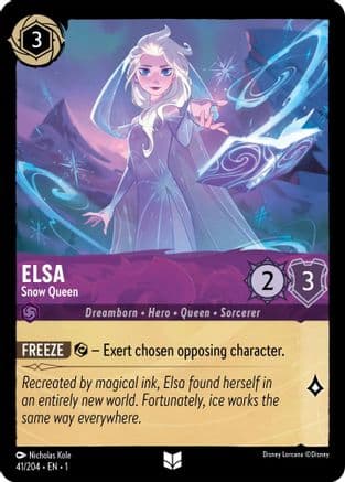 Elsa - Snow Queen — The First Chapter Disney Lorcana card by Nicholas Kole