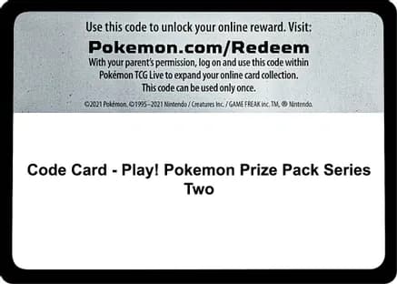 Code Card - Play! Pokemon Prize Pack Series Two — Prize Pack Series Cards