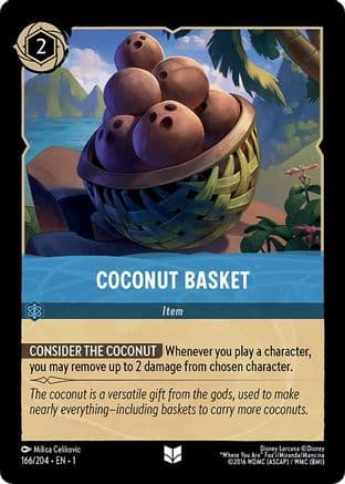 Coconut Basket — The First Chapter Disney Lorcana card by Milica Celikovic