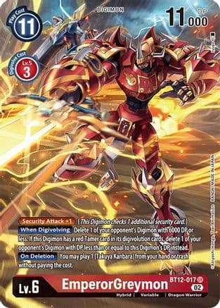 EmperorGreymon (Alternate Art) — Across Time Digimon Card Game card by Akiyoshi Hongo, Toei Animation