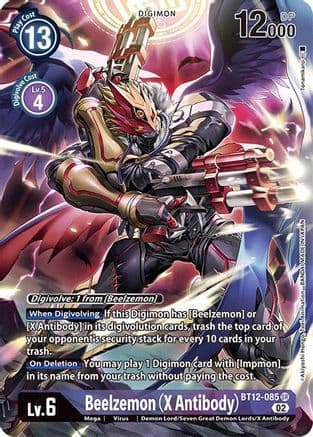 Beelzemon (X Antibody) (Alternate Art) — Across Time Digimon Card Game card by Akiyoshi Hongo, Bandai Spirits