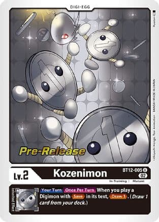 Kozenimon — Across Time Pre-Release Cards Digimon Card Game card by Akiyoshi Hongo, Toei Animation
