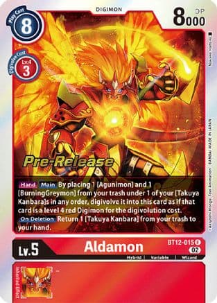 Aldamon — Across Time Pre-Release Cards Digimon Card Game card by Akiyoshi Hongo, Toei Animation