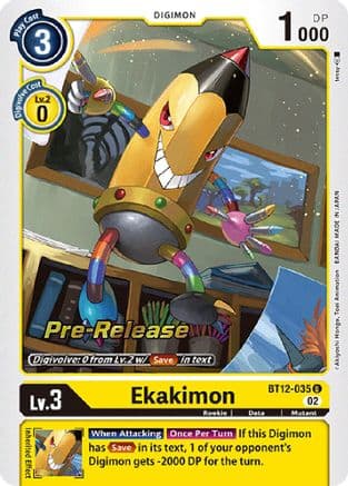 Ekakimon — Across Time Pre-Release Cards Digimon Card Game card by Akiyoshi Hongo, Toei Animation