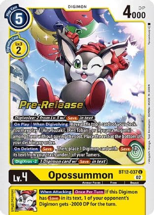 Opossummon — Across Time Pre-Release Cards Digimon Card Game card by Akiyoshi Honga, Toei Animation