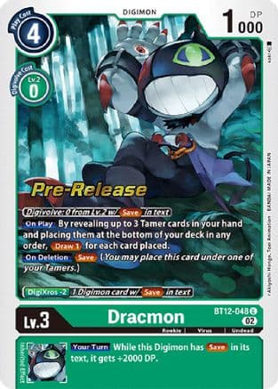 Dracmon — Across Time Pre-Release Cards Digimon Card Game card by Akiyoshi Hongo, Toei Animation