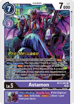 Astamon — Across Time Pre-Release Cards Digimon Card Game card by Akiyoshi Honga, Toei Animation
