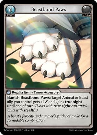 Beastbond Paws — Dawn of Ashes 1st Edition