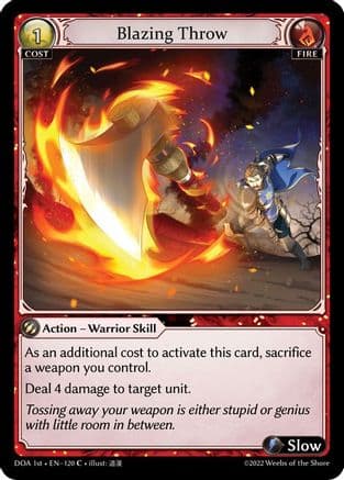 Blazing Throw — Dawn of Ashes 1st Edition
