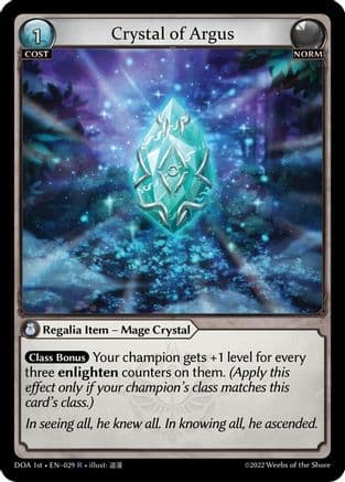 Crystal of Argus — Dawn of Ashes 1st Edition