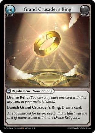 Grand Crusader's Ring — Dawn of Ashes 1st Edition