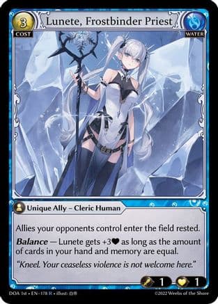 Lunete, Frostbinder Priest — Dawn of Ashes 1st Edition