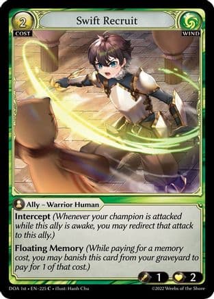 Swift Recruit — Dawn of Ashes 1st Edition Grand Archive TCG card by Hudi-Chio