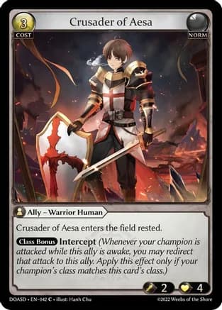 Crusader of Aesa — Dawn of Ashes Starter Decks Grand Archive TCG card by Hart Choi