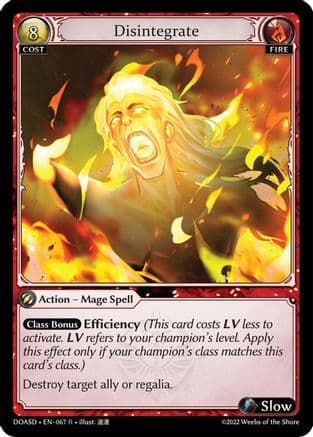 Disintegrate — Dawn of Ashes Starter Decks