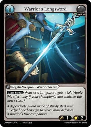Warrior's Longsword — Dawn of Ashes Starter Decks