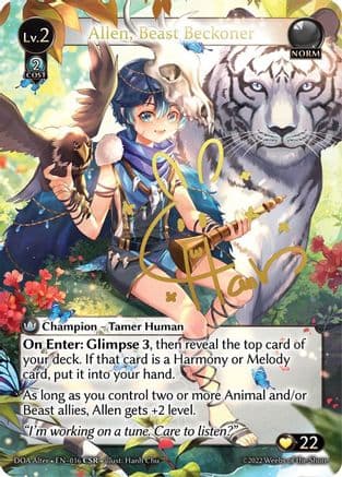 Allen, Beast Beckoner (CSR) — Grand Archive TCG card