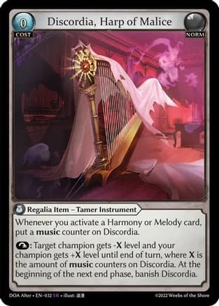 Discordia, Harp of Malice — Dawn of Ashes Alter Edition