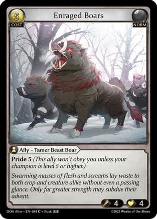 Enraged Boars — Dawn of Ashes Alter Edition