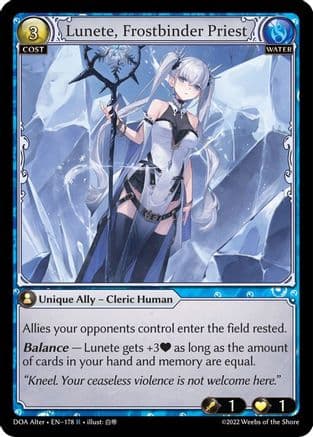 Lunete, Frostbinder Priest — Dawn of Ashes Alter Edition