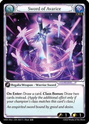 Sword of Avarice — Dawn of Ashes Alter Edition