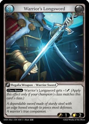 Warrior's Longsword — Dawn of Ashes Alter Edition