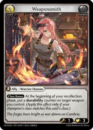 Weaponsmith — 2022 Demo Deck