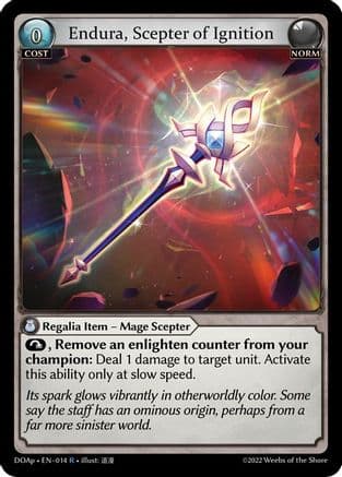 Endura, Scepter of Ignition — Dawn of Ashes Prelude