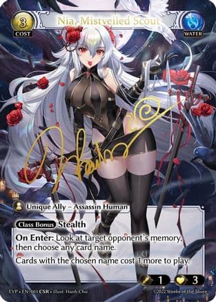 Nia, Mistveiled Scout — Dawn of Ashes Event Pack Grand Archive TCG card by Hanh Chu