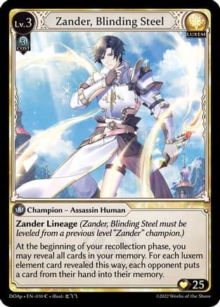 Zander, Blinding Steel — Dawn of Ashes Prelude