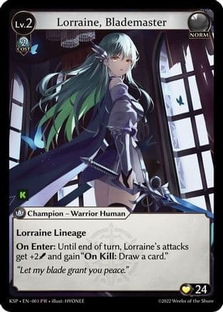 Lorraine, Blademaster — Kickstarter Promotional Cards