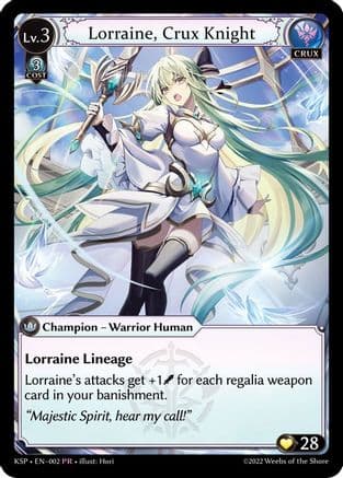 Lorraine, Crux Knight — Kickstarter Promotional Cards