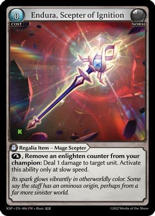 Endura, Scepter of Ignition — Kickstarter Promotional Cards