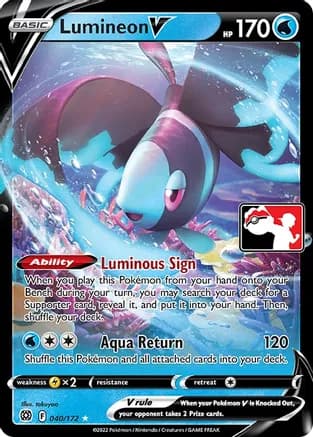 Lumineon V - 040/172 — Prize Pack Series Cards Pokémon TCG card by takuyoa