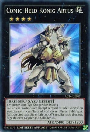 Comics Hero King Arthur (German) - "Comic-Held König Artus" — Advent Calendar 2014 (Adventskalender ZEXAL-Edition) Yu-Gi-Oh! card by KAZUKI TAKAHASHI