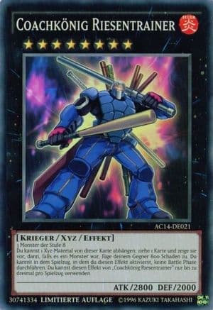 Coach King Giantrainer (German) - "Coachkönig Riesentrainer" — Advent Calendar 2014 (Adventskalender ZEXAL-Edition) Yu-Gi-Oh! card by KAZUKI TAKAHASHI