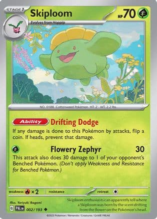 Skiploom — SV02: Paldea Evolved Pokémon TCG card by Suwama Chiaki