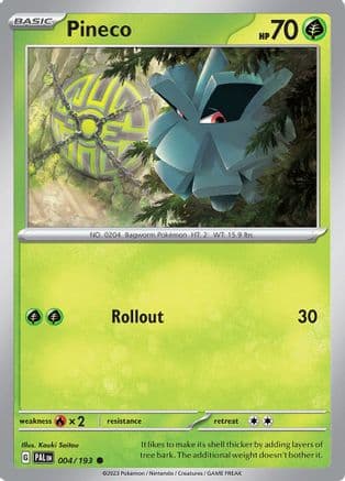 Pineco — SV02: Paldea Evolved Pokémon TCG card by Kouki Saitou