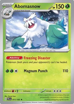 Abomasnow — SV02: Paldea Evolved Pokémon TCG card by Ryuta Fuse
