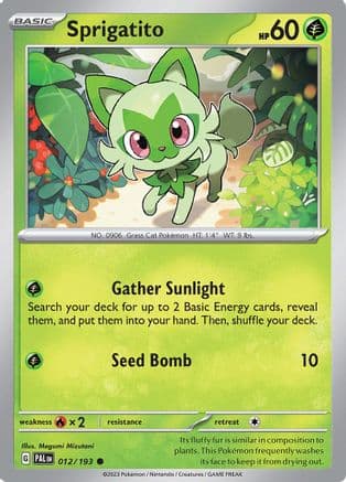 Sprigatito - 012/193 — SV02: Paldea Evolved Pokémon TCG card by Megumi Mizutani
