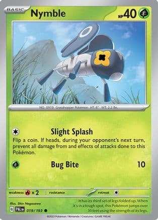 Nymble - 019/193 — SV02: Paldea Evolved Pokémon TCG card by Shin Nagasawa