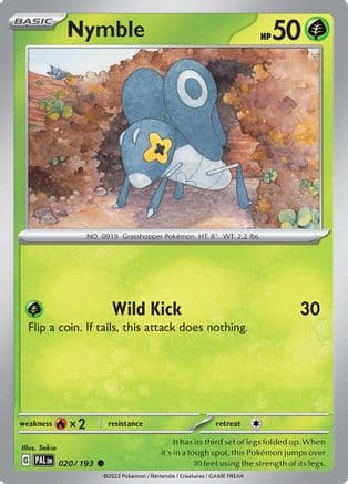 Nymble - 020/193 — SV02: Paldea Evolved Pokémon TCG card by Sekio