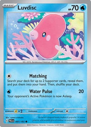 Luvdisc — SV02: Paldea Evolved Pokémon TCG card by ryoma uratsuka