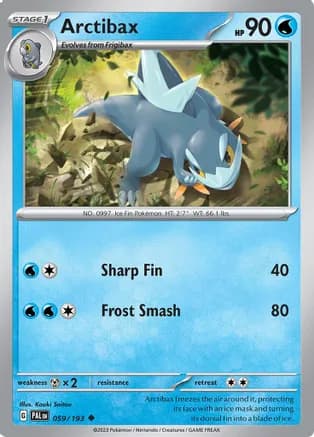 Arctibax - 059/193 — SV02: Paldea Evolved Pokémon TCG card by Kouki Saitou