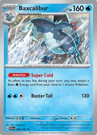 Baxcalibur - 060/193 — SV02: Paldea Evolved Pokémon TCG card by Shin Nagasawa