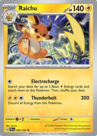 Raichu - 064/193 — SV02: Paldea Evolved Pokémon TCG card by Teeziro